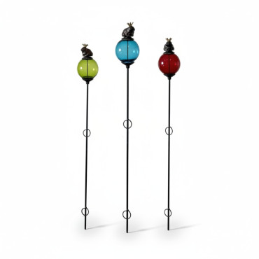Ensemble 3 tuteurs boule grenouille 10x137cm