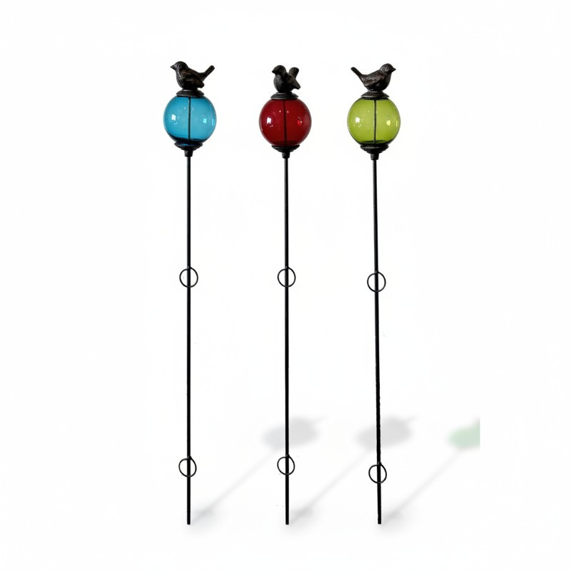 Ensemble 3 tuteurs boule oiseau 10x137cm