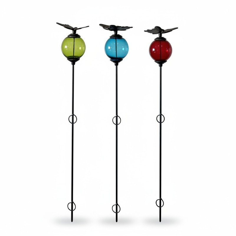 Ensemble 3 tuteurs boule papillon 10x137cm