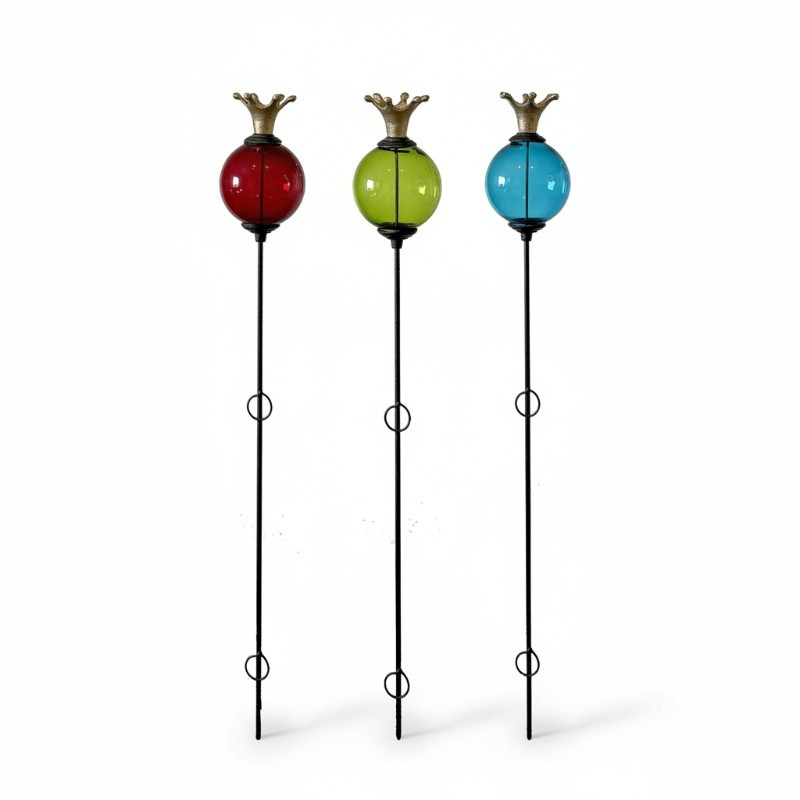 Ensemble 3 tuteurs boule couronne 12x140cm