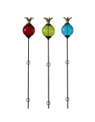 Ensemble 3 tuteurs boule couronne 12x140cm
