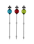 Ensemble 3 tuteurs boule fleurs de lys 12x140cm