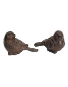 Ensemble 2 oiseaux fonte 10cm