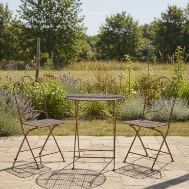 Ensemble table et 2 chaises pliantes 59x75cm