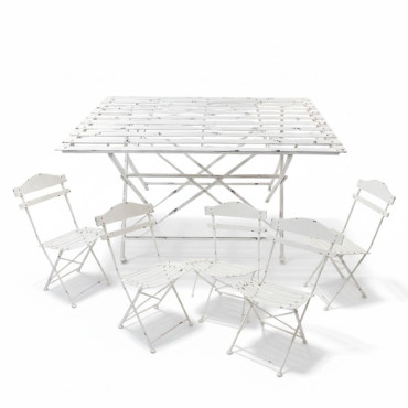 Ensemble table et 4 chaises pliantes 120x63x75cm