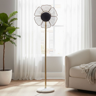 Lampe fleur sur pieds