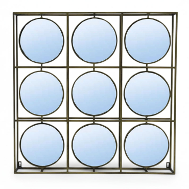 Cadre 9 miroirs doré 77x8x77cm