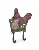 Patère poule biscotte 17x4x22cm