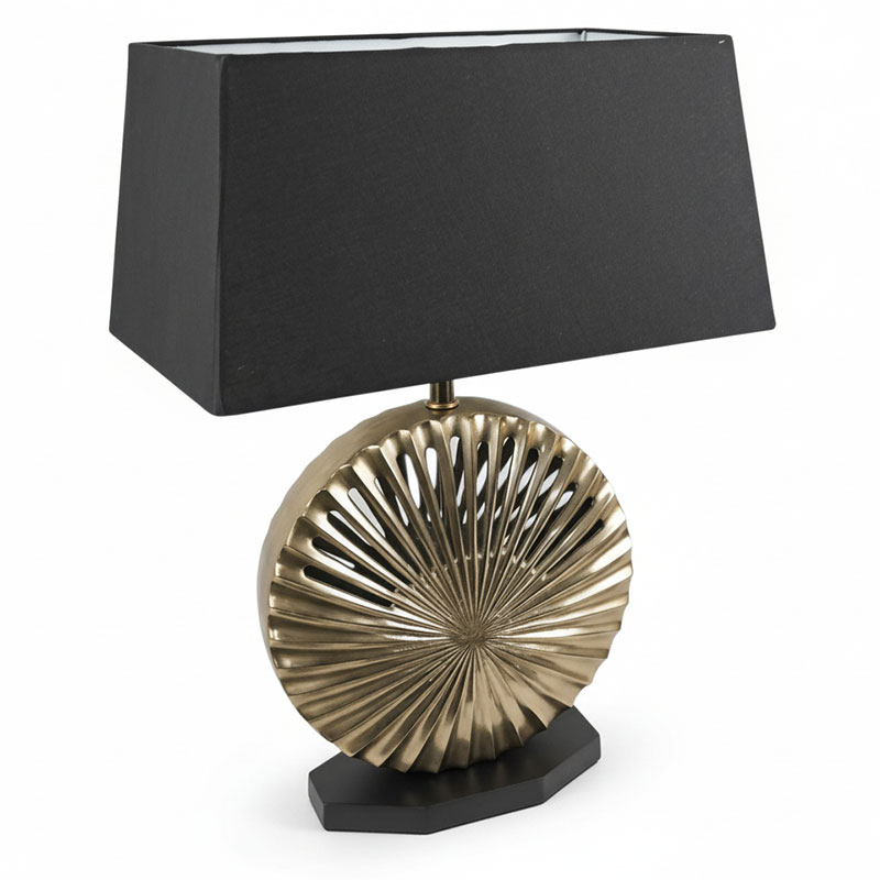 Lampe coquillage noir doré 41x45x65xm