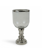 Grand photophore verre argent 18x18x10cm