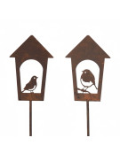 Set 2 tuteurs oiseaux fer 13x117cm