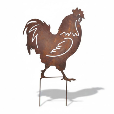 Silhouette jardin coq 26x16cm