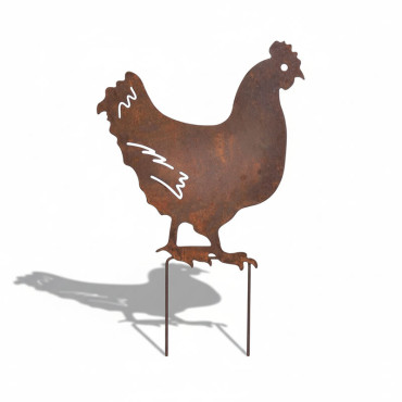 Silhouette jardin poule 29x47cm