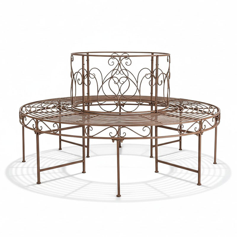 Banc tour d'arbre fer 92x164x164cm