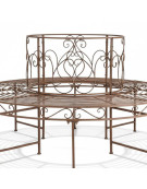 Banc tour d'arbre fer 92x164x164cm