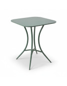 Ensemble table et 2 chaise en fer vert 60x60x71cm
