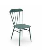Ensemble table et 2 chaise en fer vert 60x60x71cm