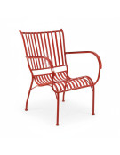 Ensemble table et 2 chaises en fer rouge