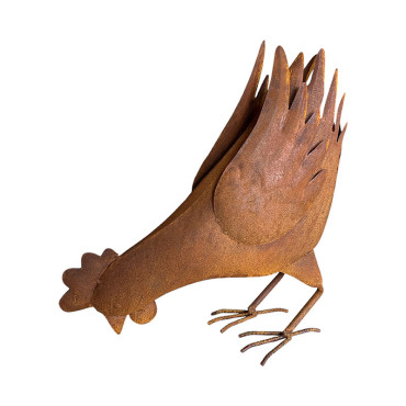 Poule décorative fer 38x18x39cm