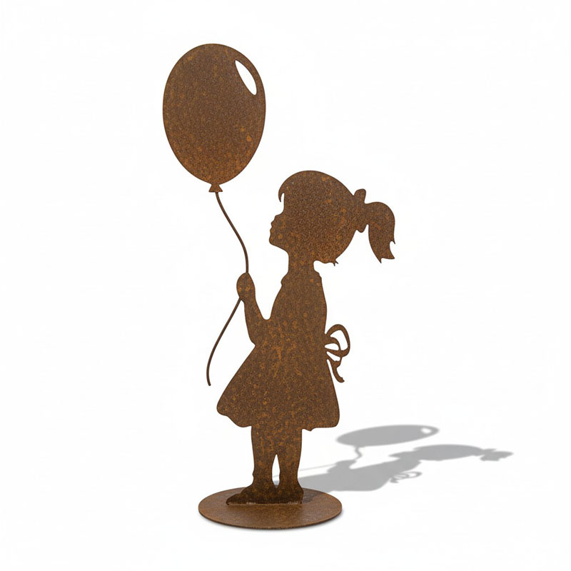 Silhouette petite fille ballon 23x11x46cm