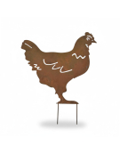 Silhouette jardin poule 36x1x48cm
