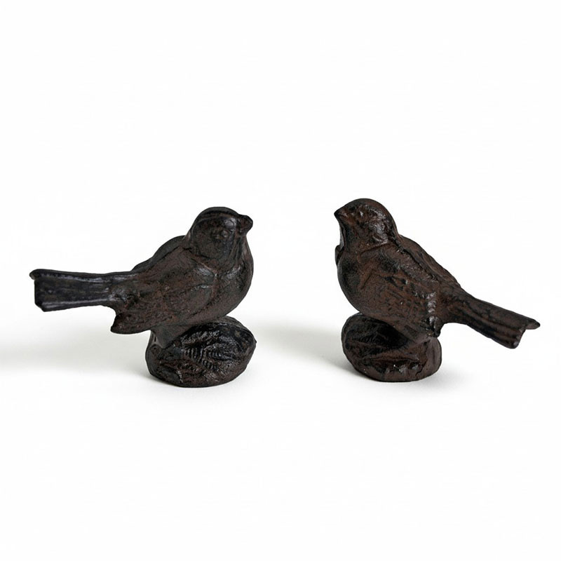 Ensemble 2 oiseaux fonte 10x4x8cm