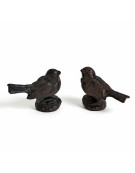 Ensemble 2 oiseaux fonte 10x4x8cm