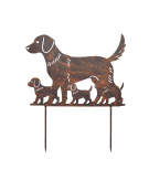 Silhouette famille chien 38x1x46cm