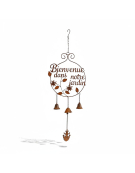 Cloche carillon Bienvenue au jardin 27x6x80cm