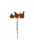 Pluviomètre jardin poules 28x1x105cm