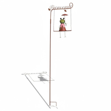 Tuteur grenouille Bienvenue 12x6x58cm