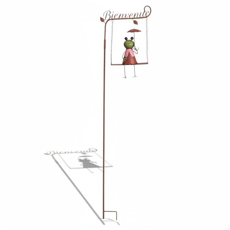 Tuteur grenouille Bienvenue 12x6x58cm