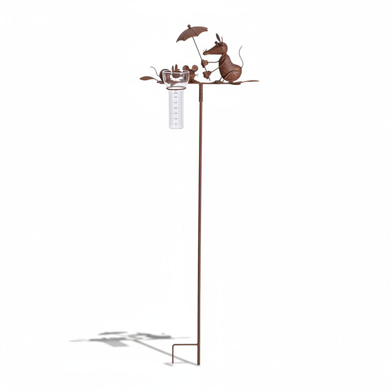 Pluviomètre souris 14x9x47cm