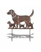 Silhouette famille chien 38x1x46cm