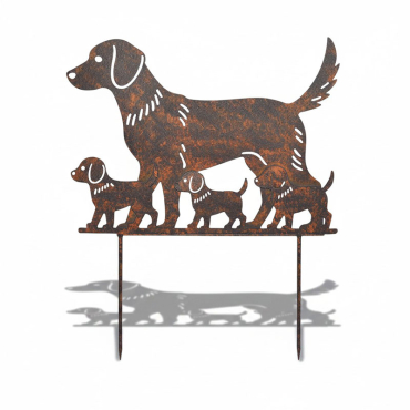 Silhouette famille chien 38x1x46cm