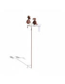 Pluviomètre couple d'oiseaux 11x9x50cm