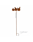 Pluviomètre jardin poules 28x1x105cm