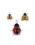 Ensemble abeilles coccinelle murale 13x7x15cm