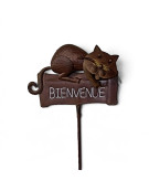 Tuteur chat "BIENVENUE" 32x8x130cm