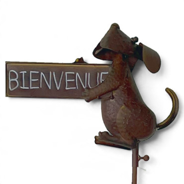 Tuteur chien "BIENVENUE" 31x10x132cm