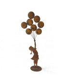 Silhouette fillette et ses ballons 27x13x80cm