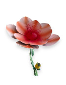 Tuteur Fleur Fer Orange 27x22x102cm