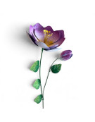 Tuteur fleur rose 11x9x41cm