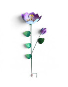 Tuteur fleur rose 11x9x41cm