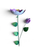 Tuteur fleur rose 11x9x41cm