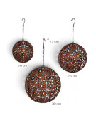 Ensemble 3 suspension boules déco 31x30x55
