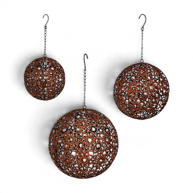 Ensemble 3 suspension boules déco 31x30x55