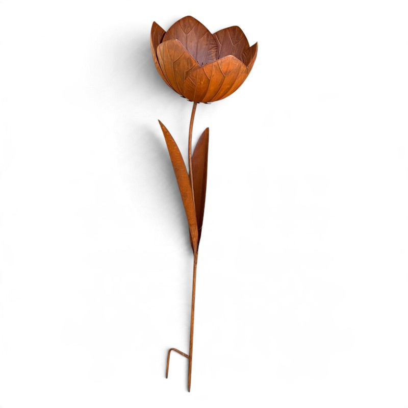 Tuteur de jardin avec fleur décorative 38x38x144cm