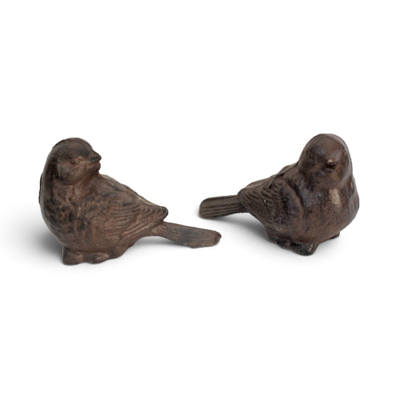 Ensemble 2 oiseaux fonte 10cm