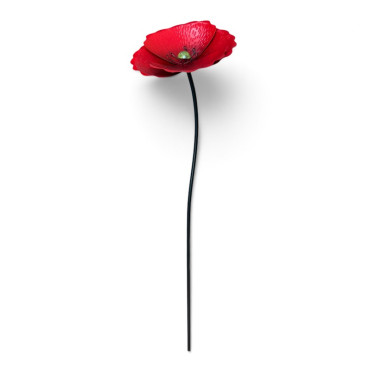 Tuteur jardin moyenne fleur rouge 23x23x110cm